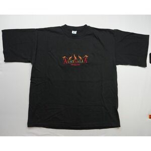 VTG Vintage Australian T-Shirt Mens‎ Sz XL Black Brisbane Kangaroo Embroidered